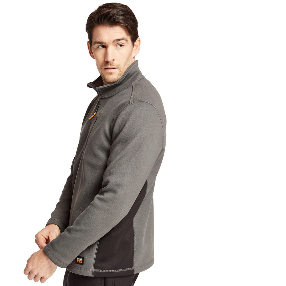 Timberland Mens Sweatshirts PRO® Studwall Quarter-Zip Textured Fleece - Dark Grey - India VU4369718